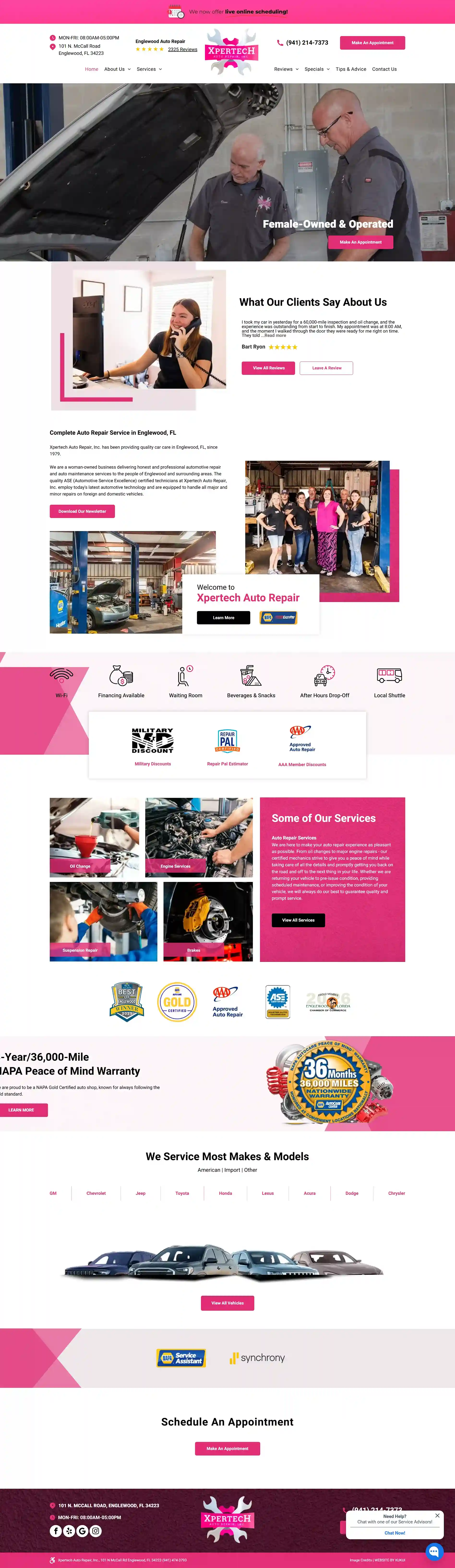 Auto Repair Websites — website designed and developed by Your Firm Growth