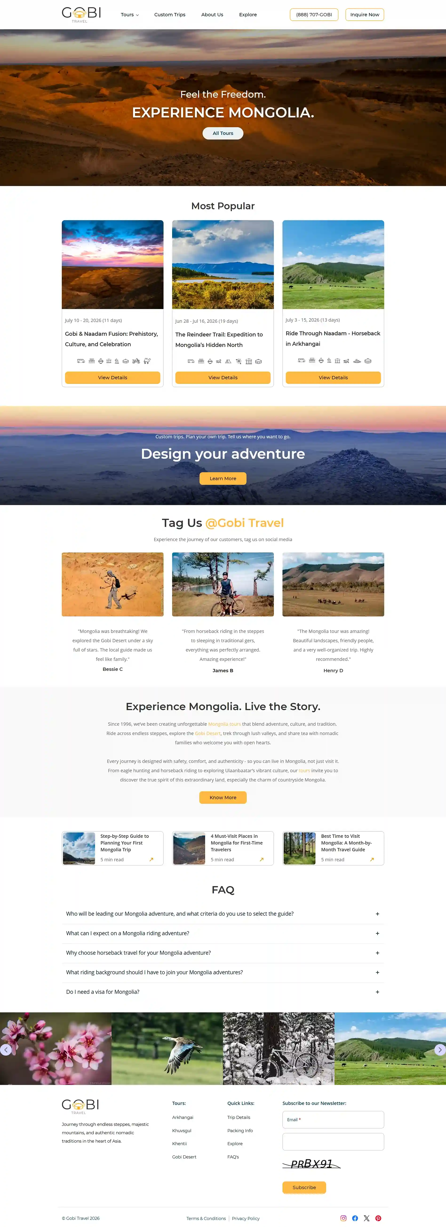 Travel & Tourism Websites — website designed and developed by Your Firm Growth
